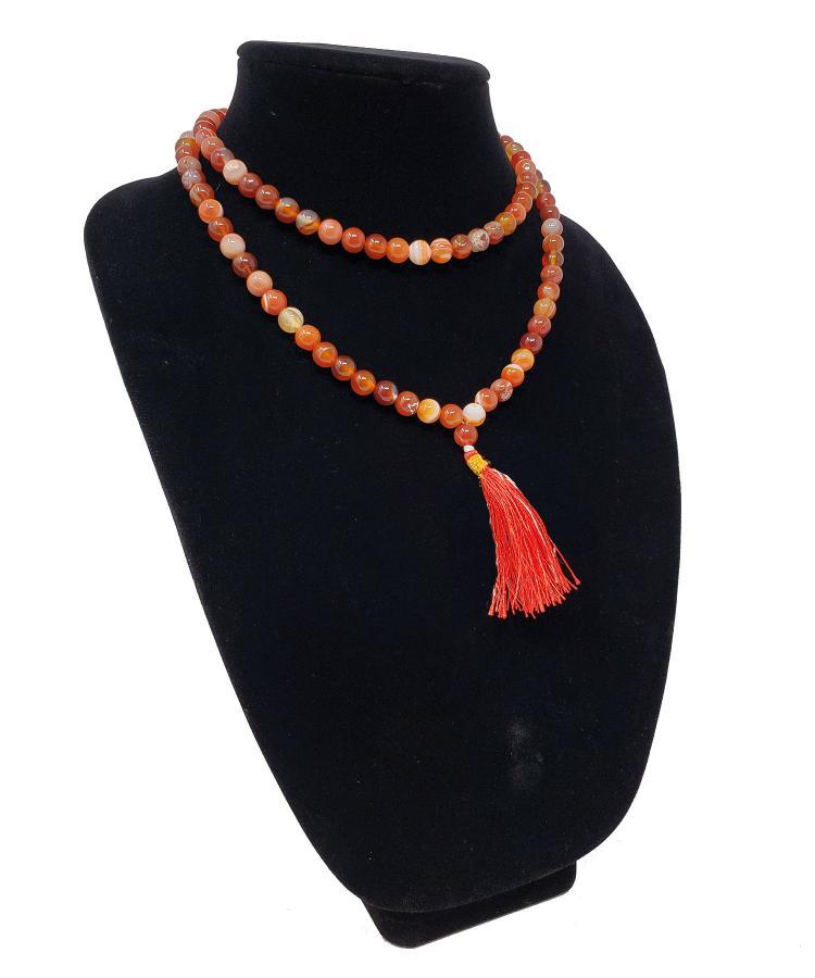 Carnelian Gemstone Necklace Mala