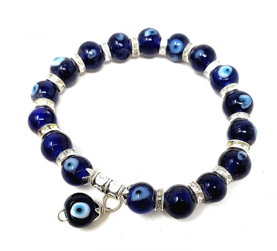 Evil Eye Glass Bead Bracelet