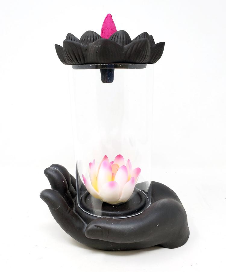 Glass Covered Ceramic Lotus Backflow Cone Burner