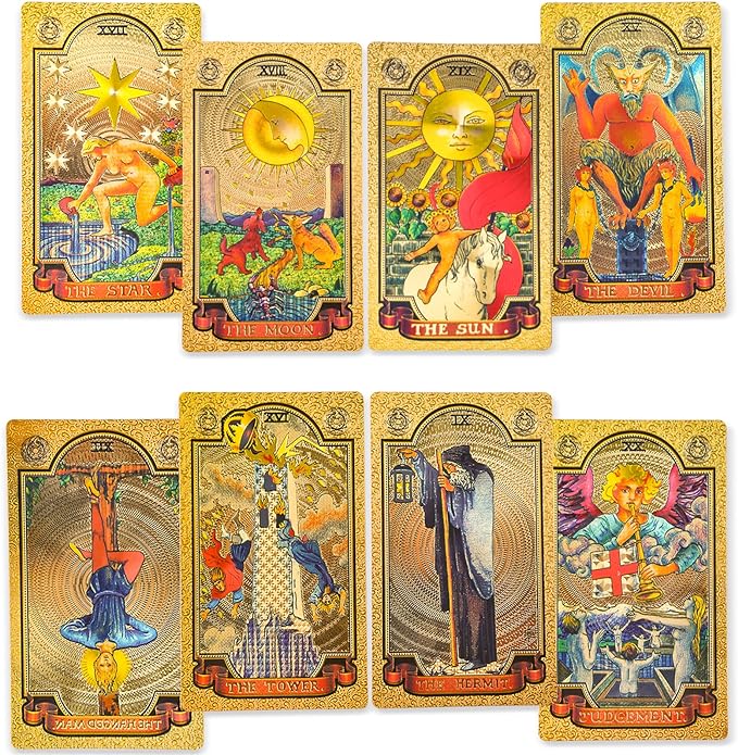 Gold foil Tarot Cards with Guide Book